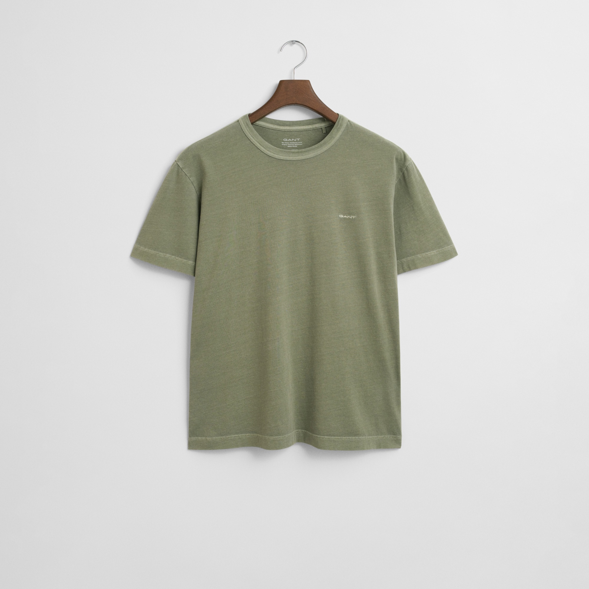 GANT Erkek Yeşil Regular Fit Bisiklet Yaka T-Shirt