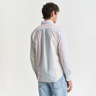  GANT Erkek Renkli Regular Fit Düğmeli Yaka Çizgili Gömlek