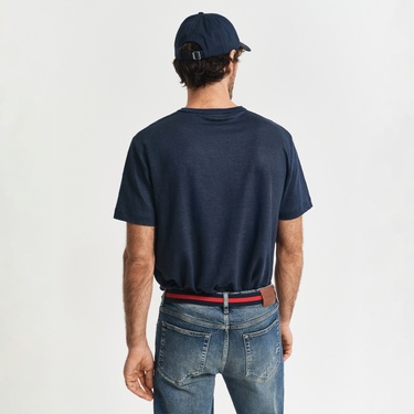  GANT Erkek Lacivert Regular Fit Bisiklet Yaka T-Shirt