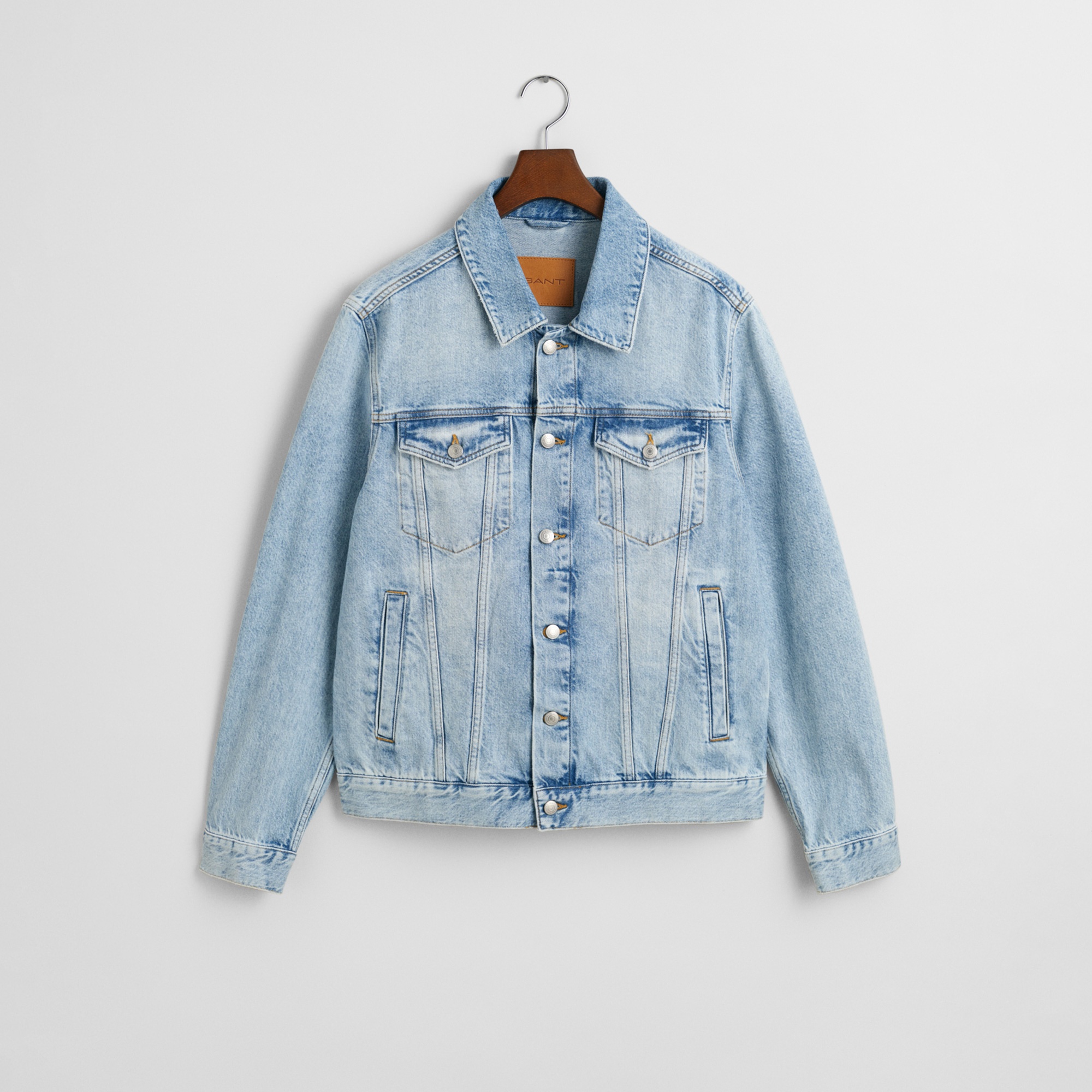 GANT Erkek Mavi Regular Fit Klasik Yaka Denim Ceket