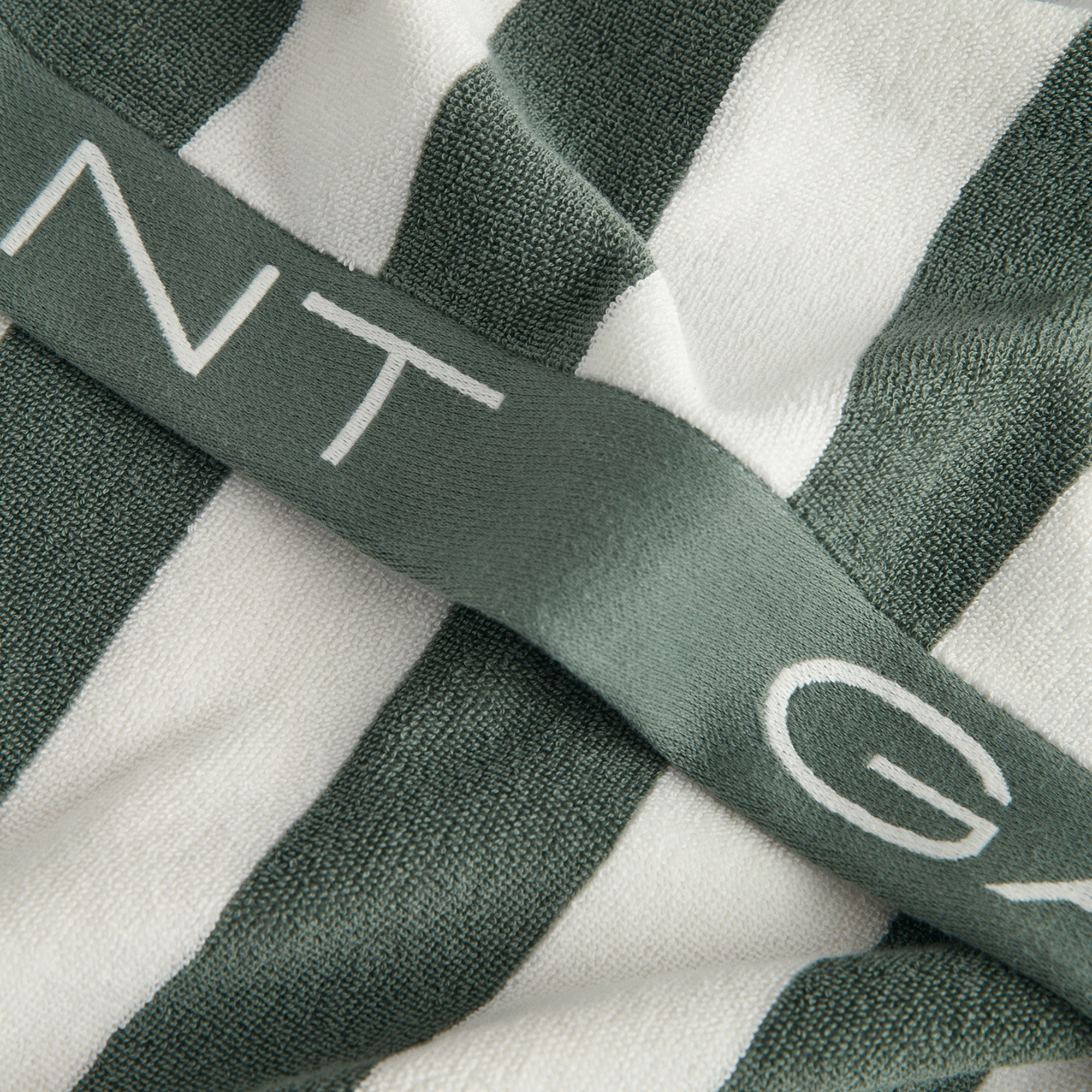 GANT Unisex Yeşil Çizgili Havlu