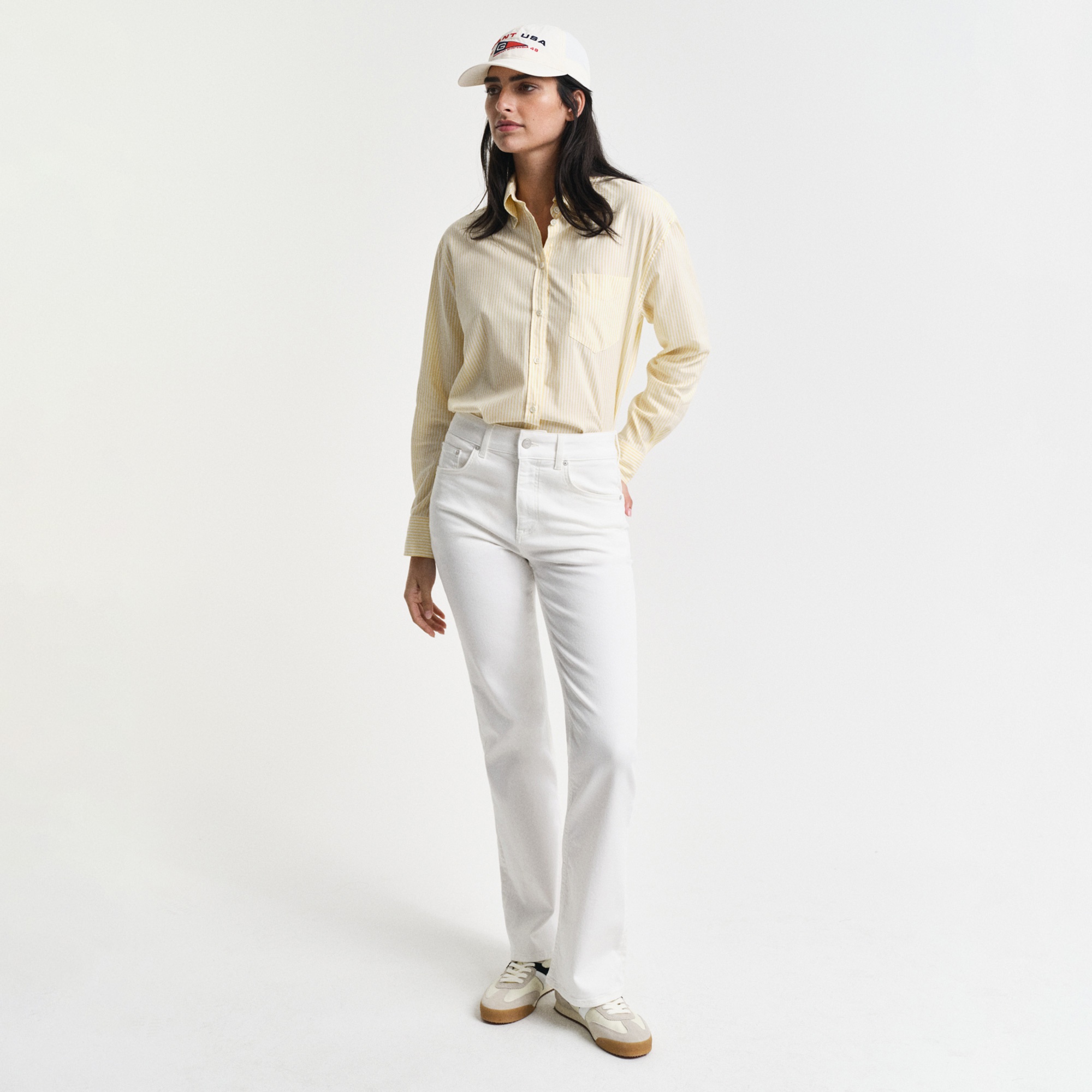 GANT Kadın Krem Slim Fit Pantolon