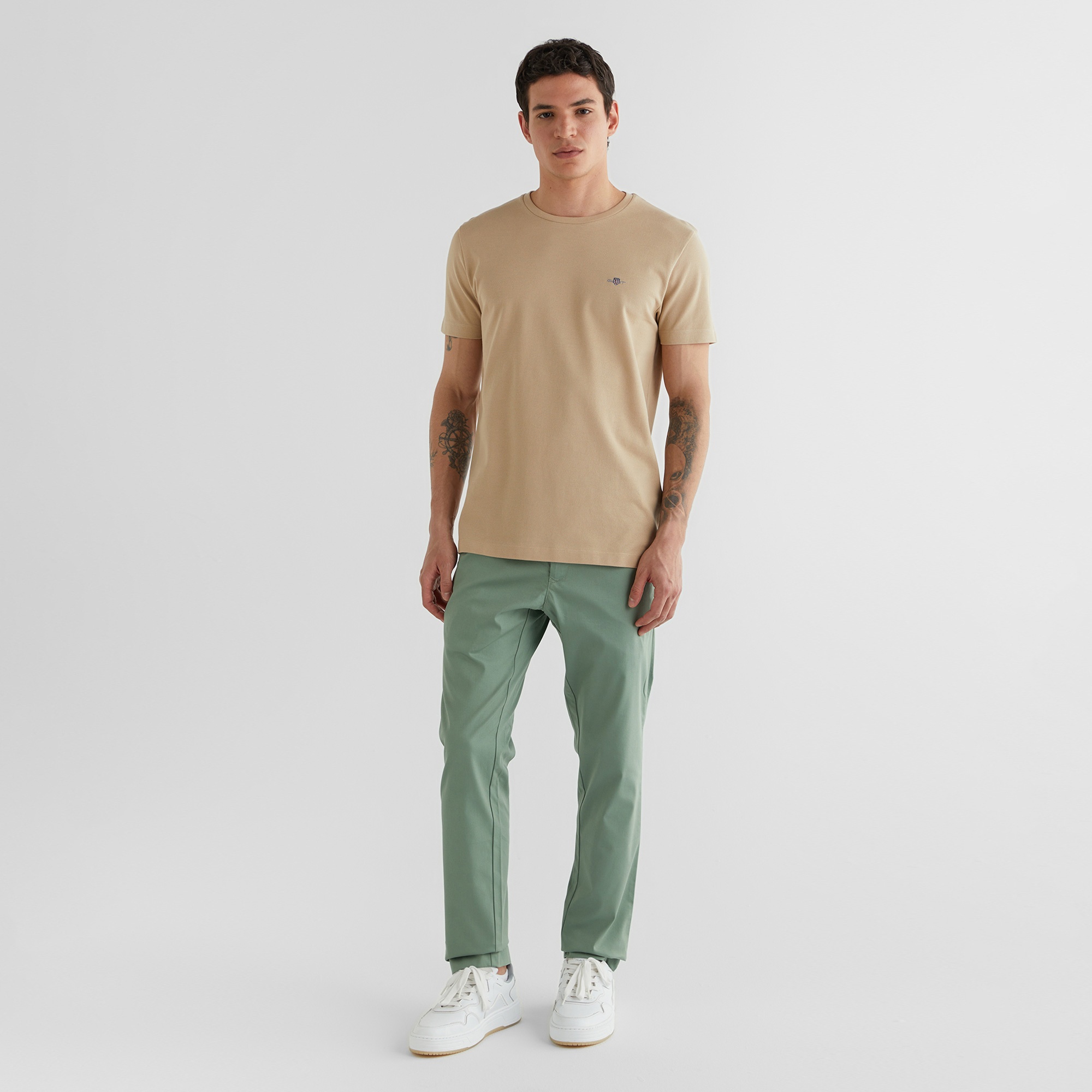 GANT Erkek Yeşil Slim Fit Pantolon