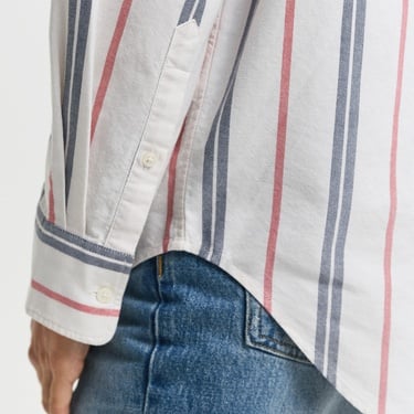  GANT Kadın Krem Relaxed Fit Klasik Yaka Çizgili Gömlek