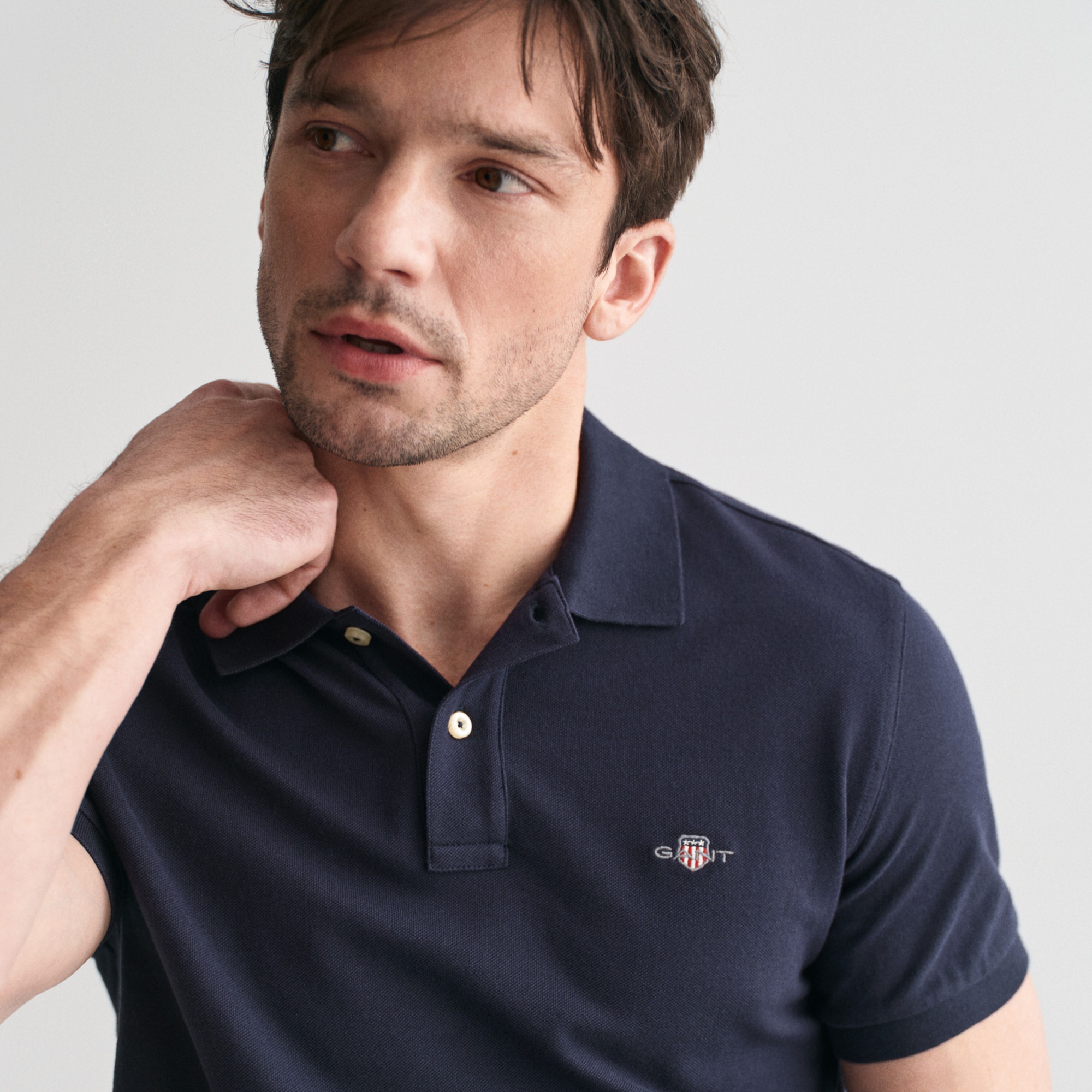 GANT Erkek Lacivert Slim Fit Polo
