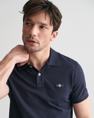  GANT Erkek Lacivert Slim Fit Polo