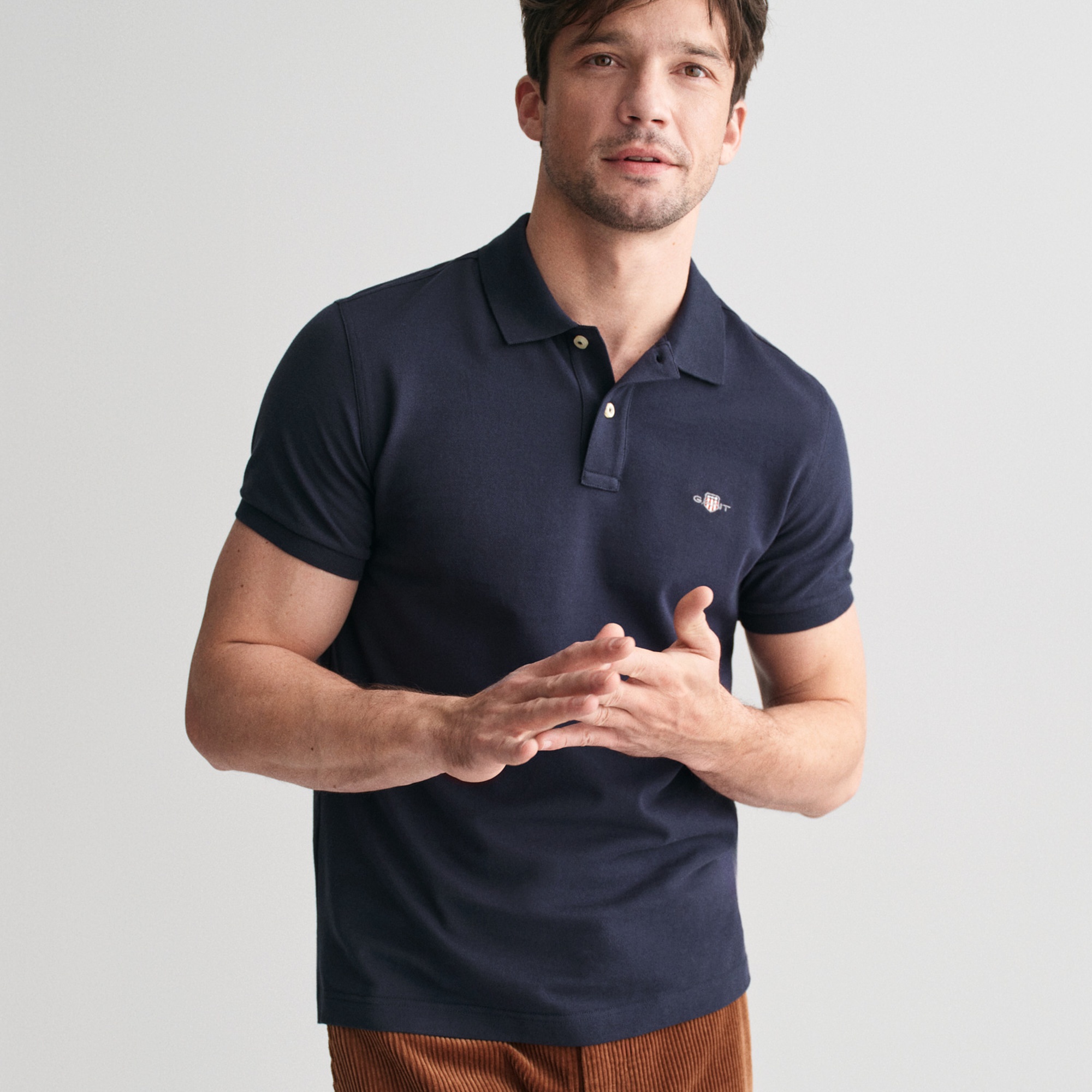 GANT Erkek Lacivert Slim Fit Polo