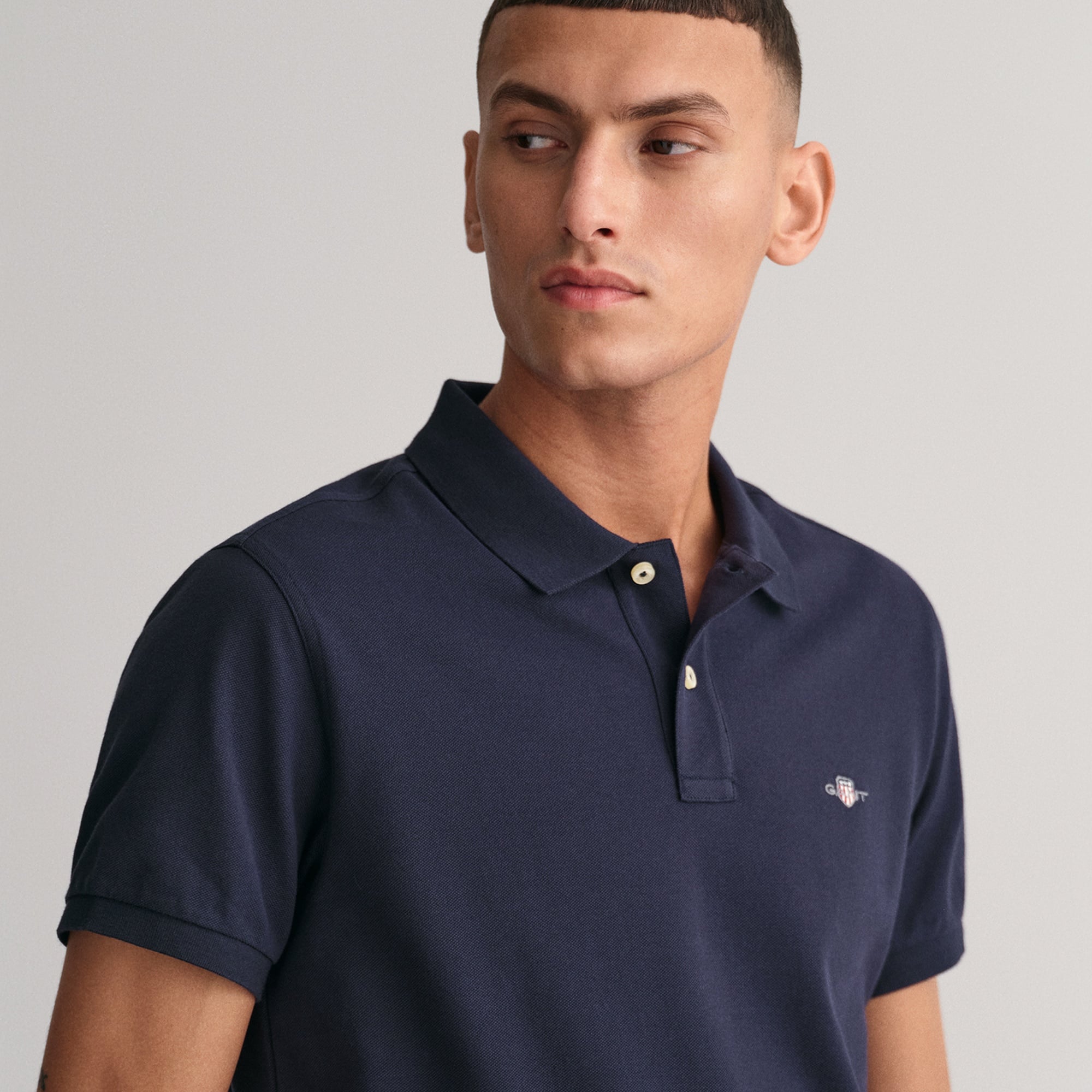 GANT Erkek Lacivert Slim Fit Polo