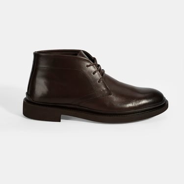  Erkek Kahve Bağcıklı Deri Bot