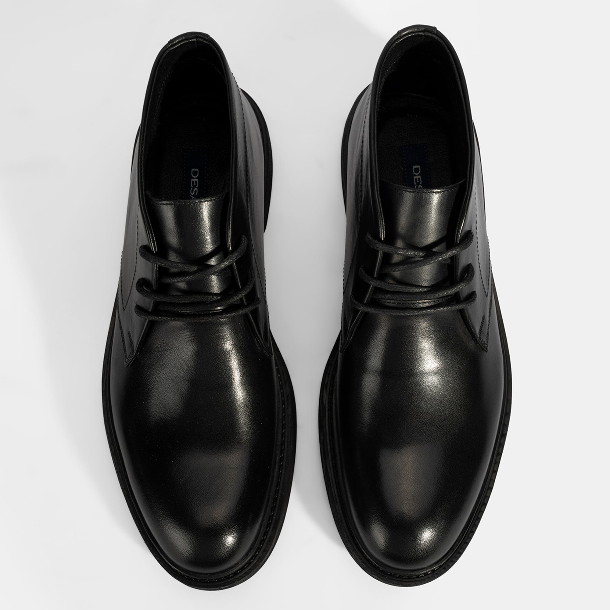 Erkek Siyah Bağcıklı Deri Bot