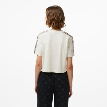  Guess Britney Crop Kadın Krem Rengi T-Shirt