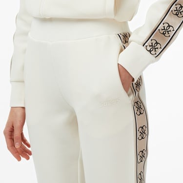  Guess Britney Jogger Punto Milano 300 Kadın Krem Rengi Eşofman Altı