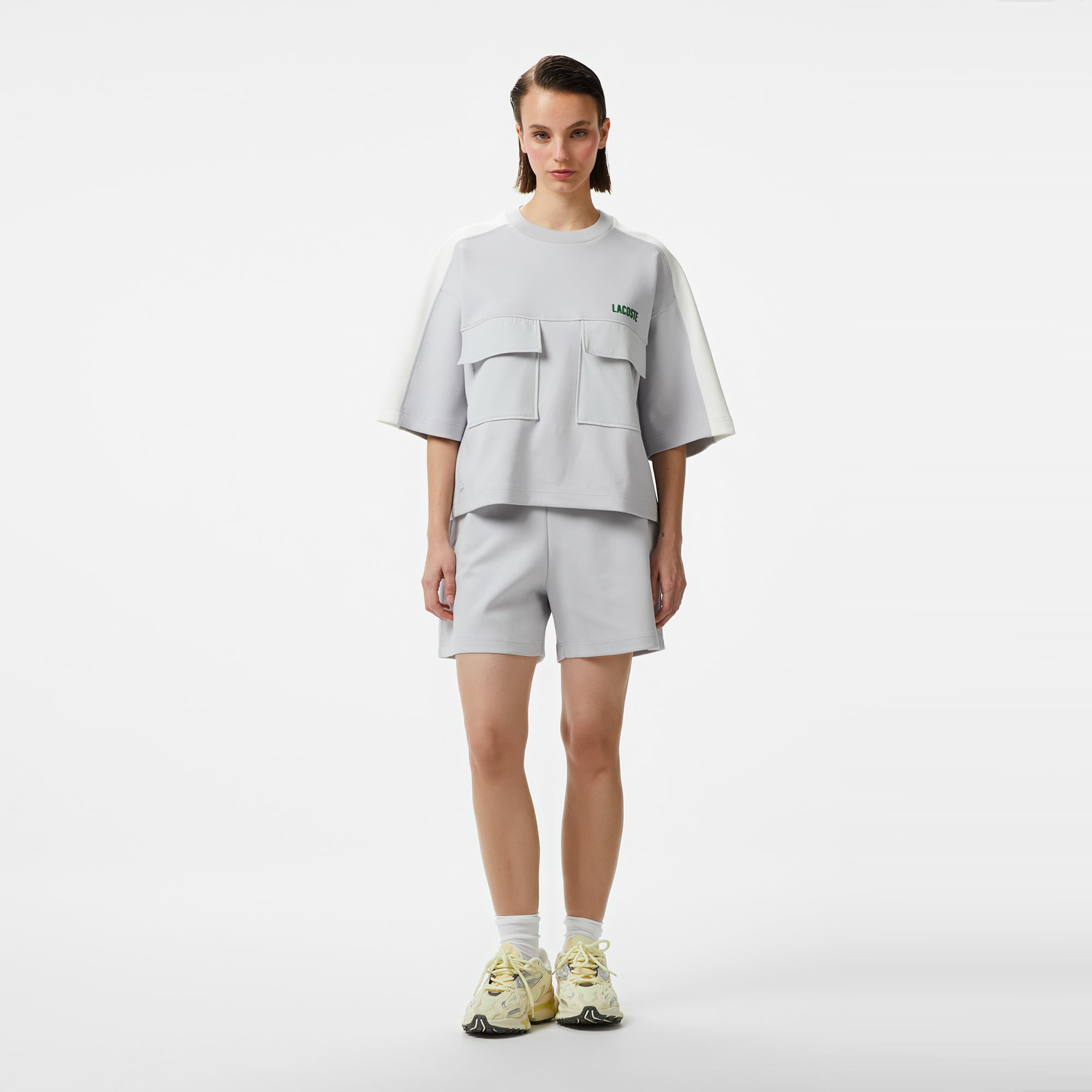  Lacoste House of SuperStep x Lacoste Kadın Gri Şort