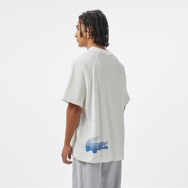  Lacoste House of SuperStep x Lacoste Erkek Beyaz T-Shirt