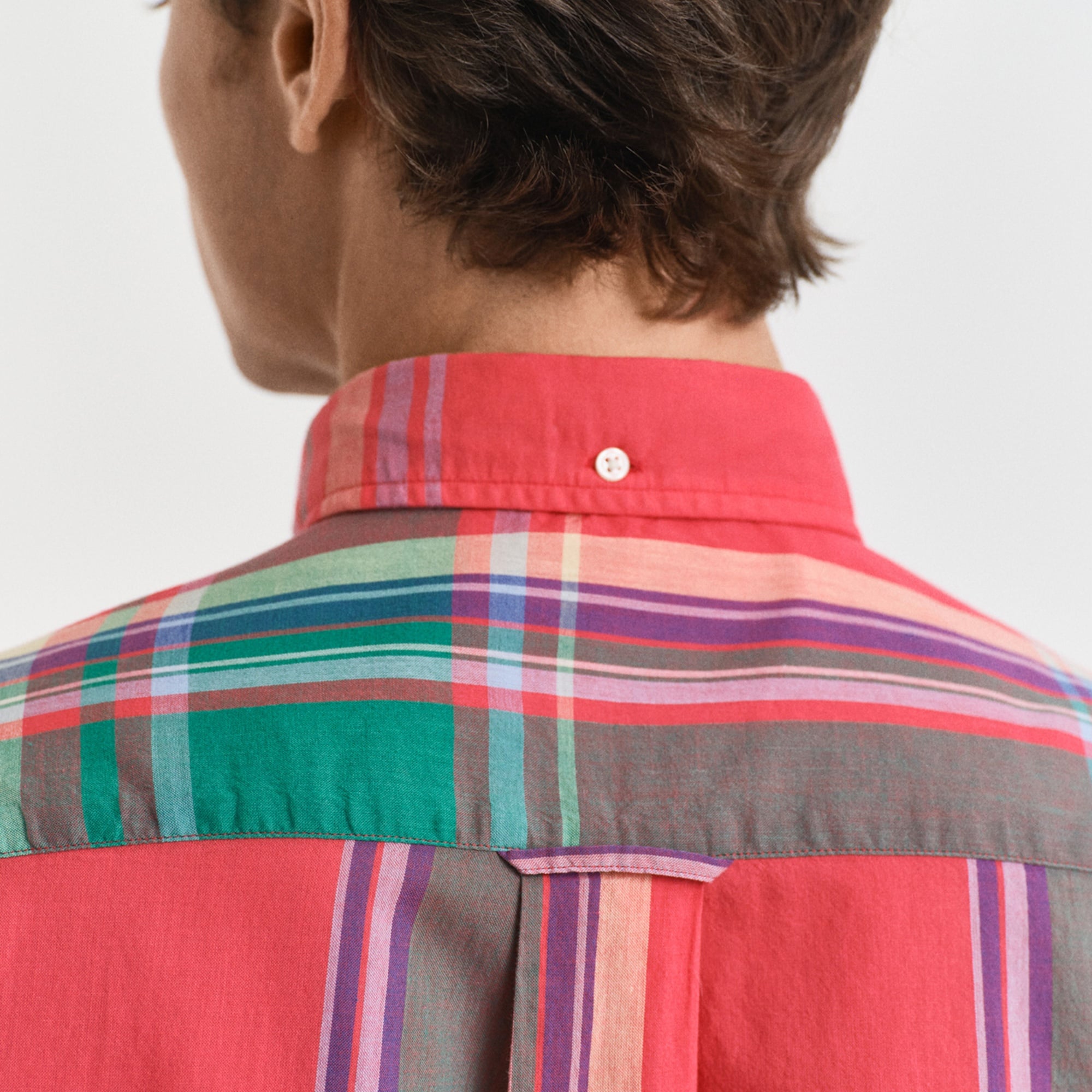 GANT Erkek Kırmızı Regular Fit Düğmeli Yaka Kareli Gömlek