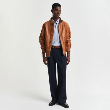  GANT Erkek Lacivert Regular Fit Düğmeli Yaka Çizgili Gömlek