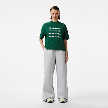  Lacoste House of SuperStep x Lacoste Kadın Yeşil T-Shirt