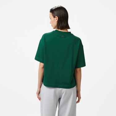  Lacoste House of SuperStep x Lacoste Kadın Yeşil T-Shirt