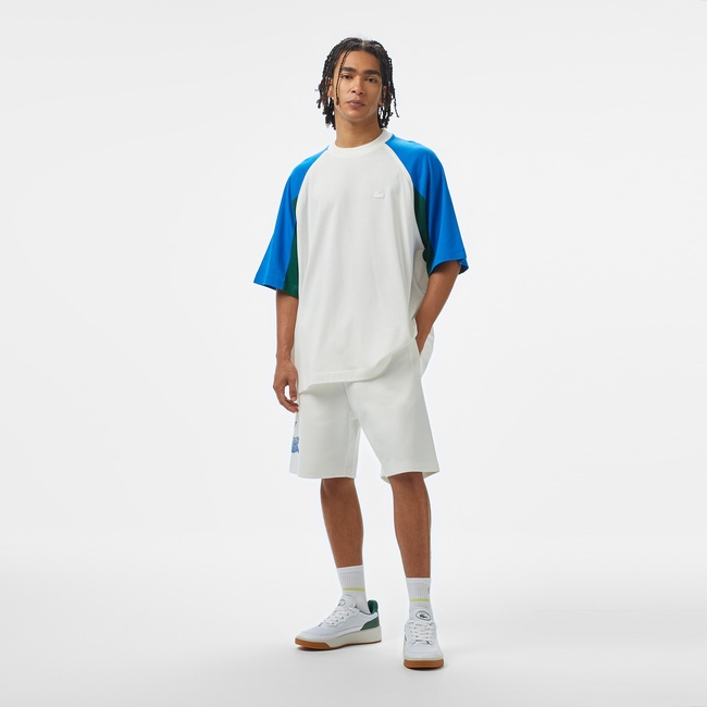  Lacoste House of SuperStep x Lacoste Erkek Beyaz Şort