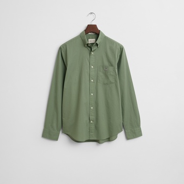 GANT Erkek Yeşil Regular Fit Düğmeli Yaka Poplin Gömlek