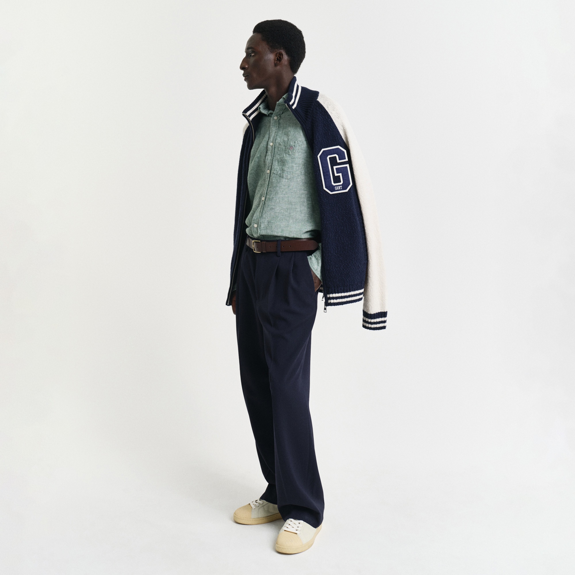 GANT Erkek Yeşil Regular Fit Düğmeli Yaka Keten Gömlek