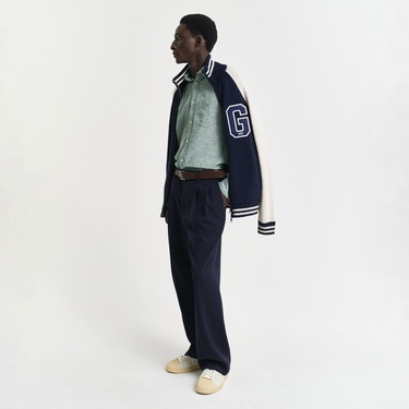  GANT Erkek Yeşil Regular Fit Düğmeli Yaka Keten Gömlek