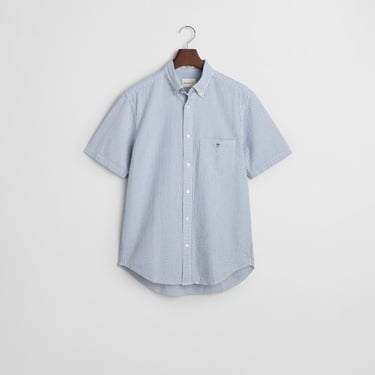  GANT Erkek Lacivert Regular Fit Düğmeli Yaka Çizgili Gömlek