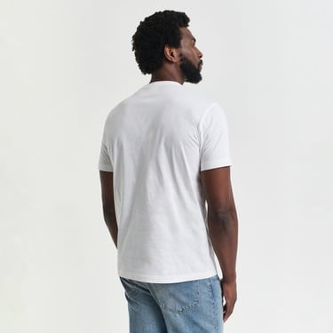  GANT Erkek Krem Regular Fit Bisiklet Yaka Logolu T-Shirt