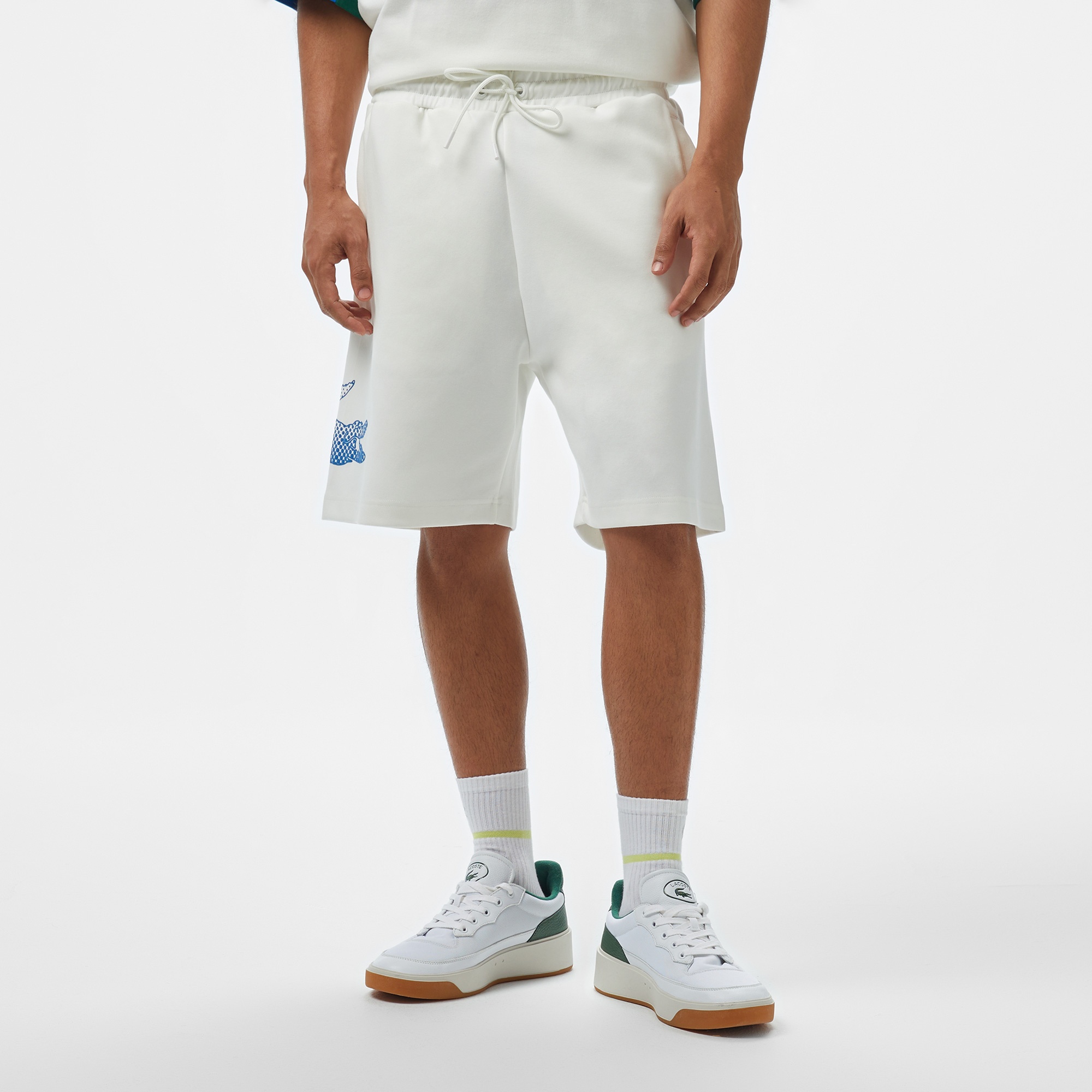 Lacoste House of SuperStep x Lacoste Erkek Beyaz Şort