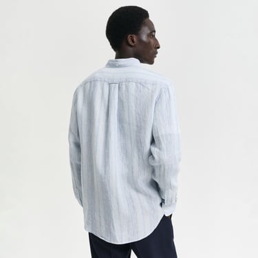  GANT Erkek Mavi Regular Fit Düğmeli Yaka Çizgili Gömlek