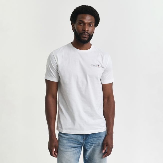  GANT Erkek Krem Regular Fit Bisiklet Yaka Logolu T-Shirt