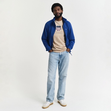  GANT Erkek Bej Regular Fit Bisiklet Yaka Logolu T-Shirt