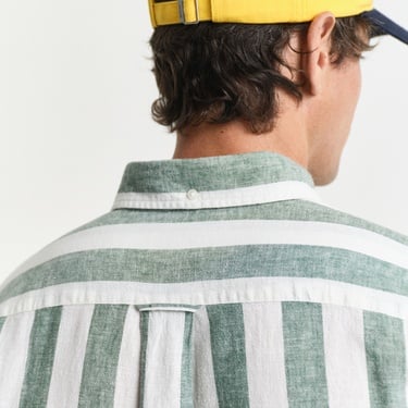  GANT Erkek Yeşil Regular Fit Düğmeli Yaka Çizgili Gömlek
