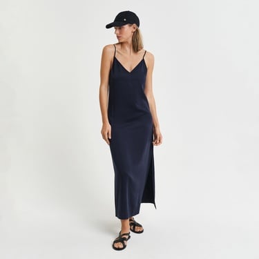  GANT Kadın Lacivert Regular Fit V Yaka Elbise