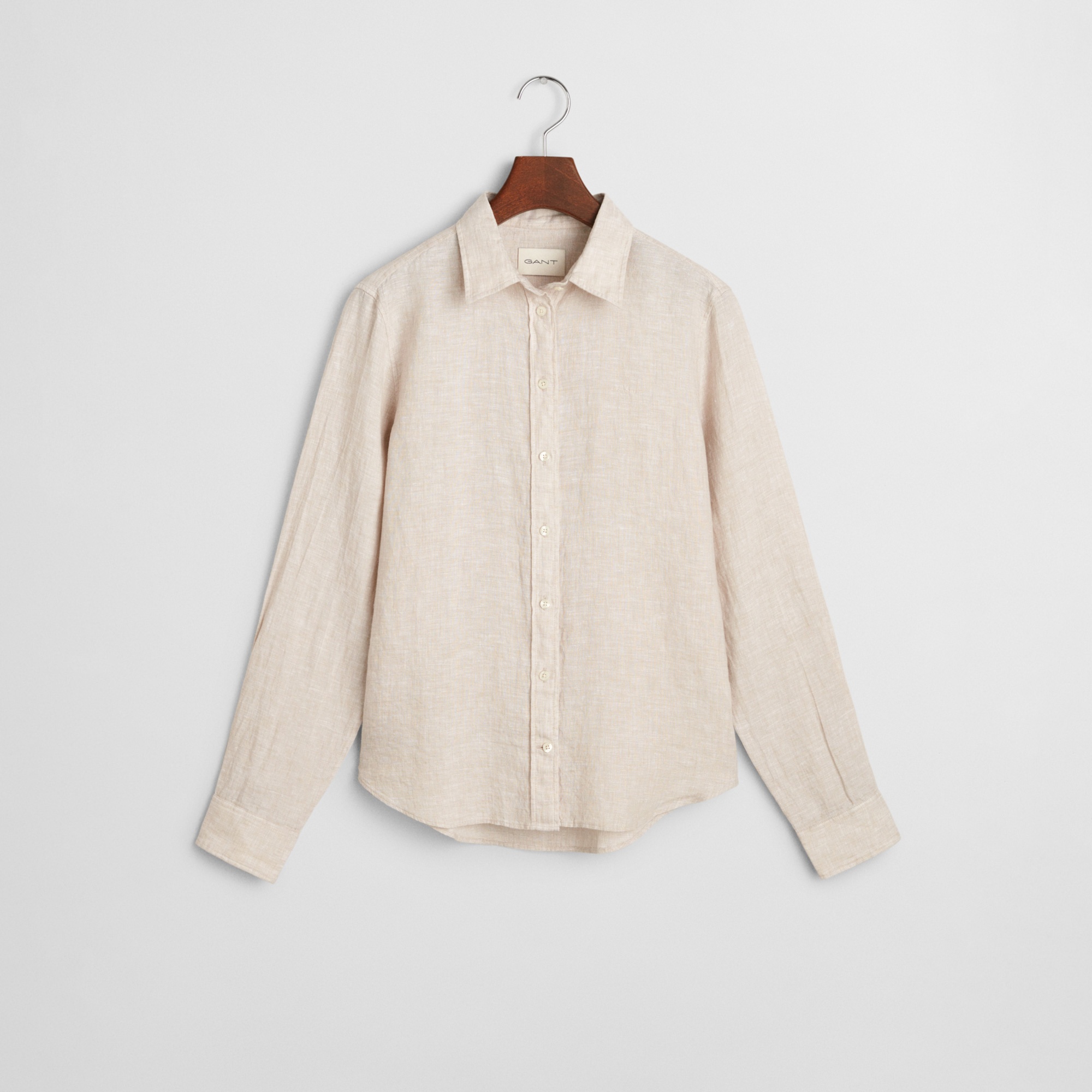GANT Kadın Bej Regular Fit Klasik Yaka Gömlek