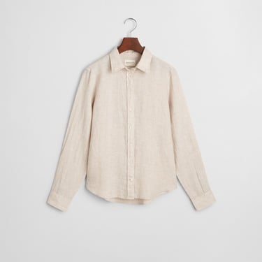  GANT Kadın Bej Regular Fit Klasik Yaka Gömlek