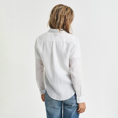  GANT Kadın Beyaz Regular Fit Klasik Yaka Gömlek