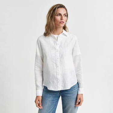  GANT Kadın Beyaz Regular Fit Klasik Yaka Gömlek