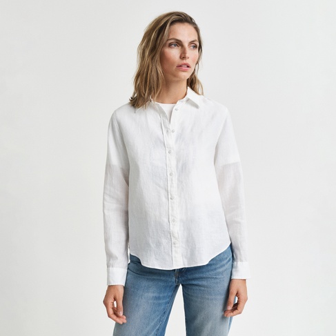  GANT Kadın Beyaz Regular Fit Klasik Yaka Gömlek