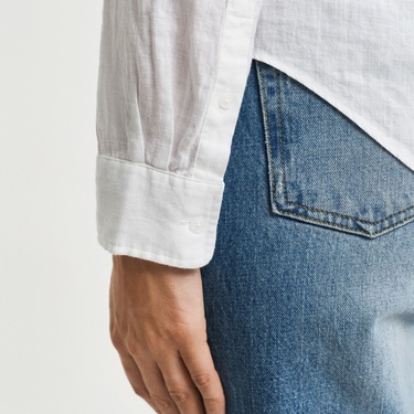  GANT Kadın Beyaz Regular Fit Klasik Yaka Gömlek