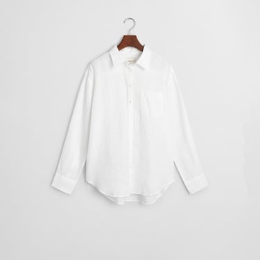  GANT Kadın Beyaz Relaxed Fit Klasik Yaka Gömlek