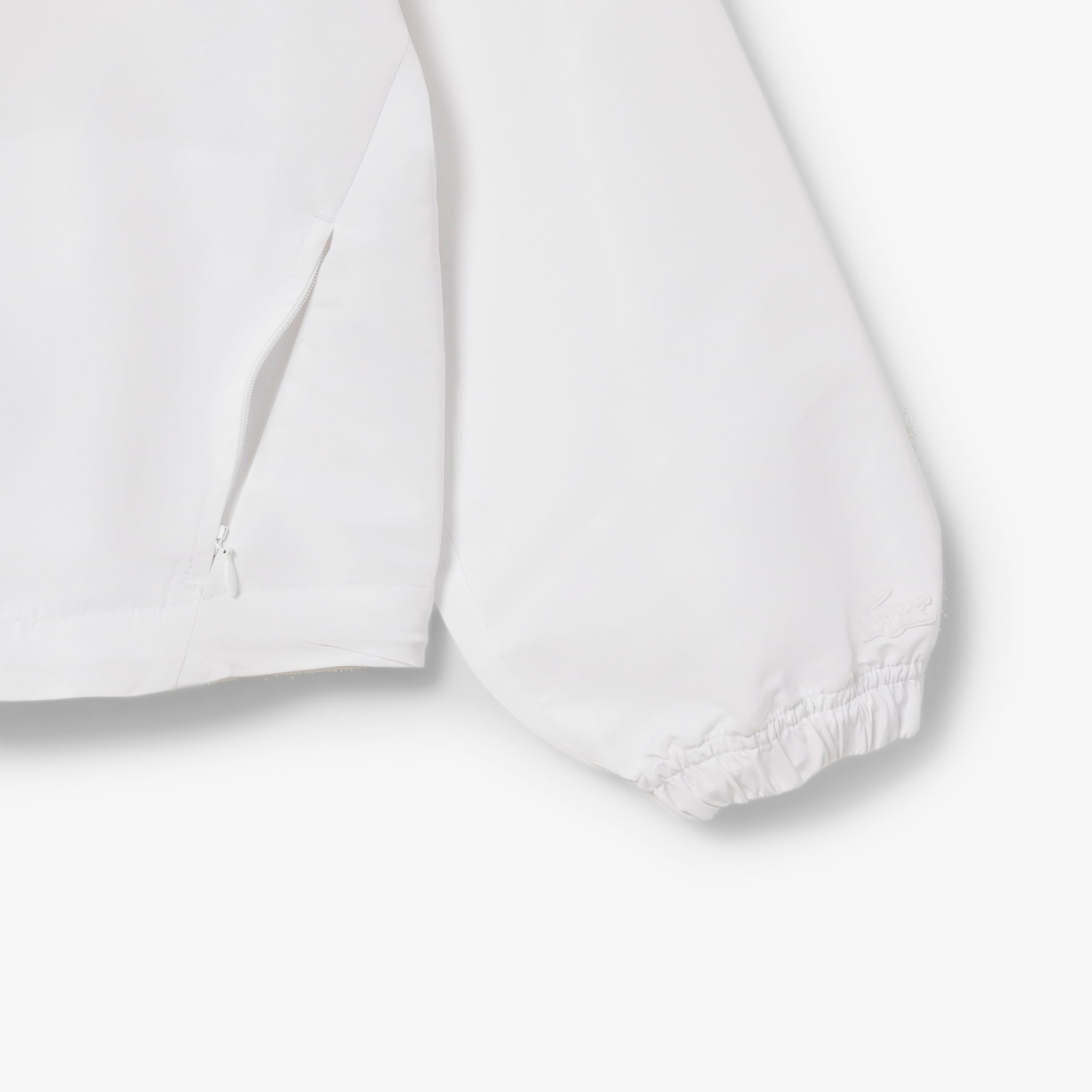 Lacoste Cropped Up Zip Kadın Beyaz Hoodie