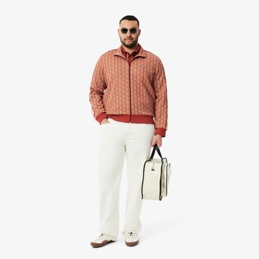  Lacoste Relaxed Fit Monogram Erkek Kahverengi Eşofman Üstü