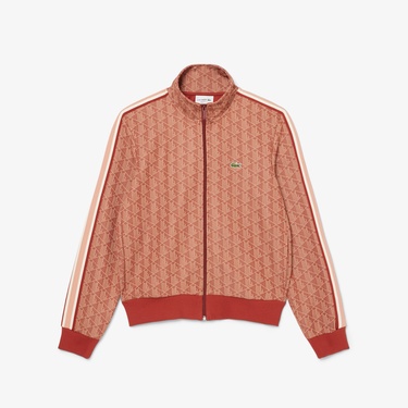  Lacoste Relaxed Fit Monogram Erkek Kahverengi Eşofman Üstü