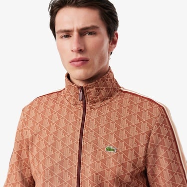 Lacoste Relaxed Fit Monogram Erkek Kahverengi Eşofman Üstü