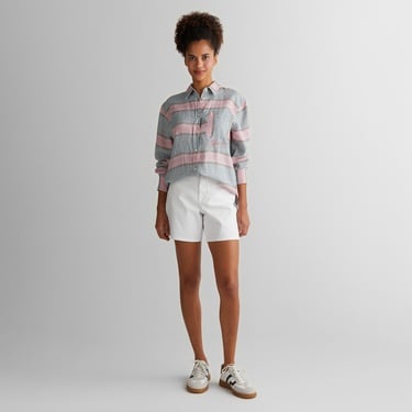  GANT Kadın Yeşil Klasik Yaka Çizgili Gömlek