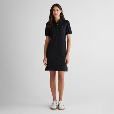  GANT Kadın Siyah Regular Fit Polo Yaka Elbise