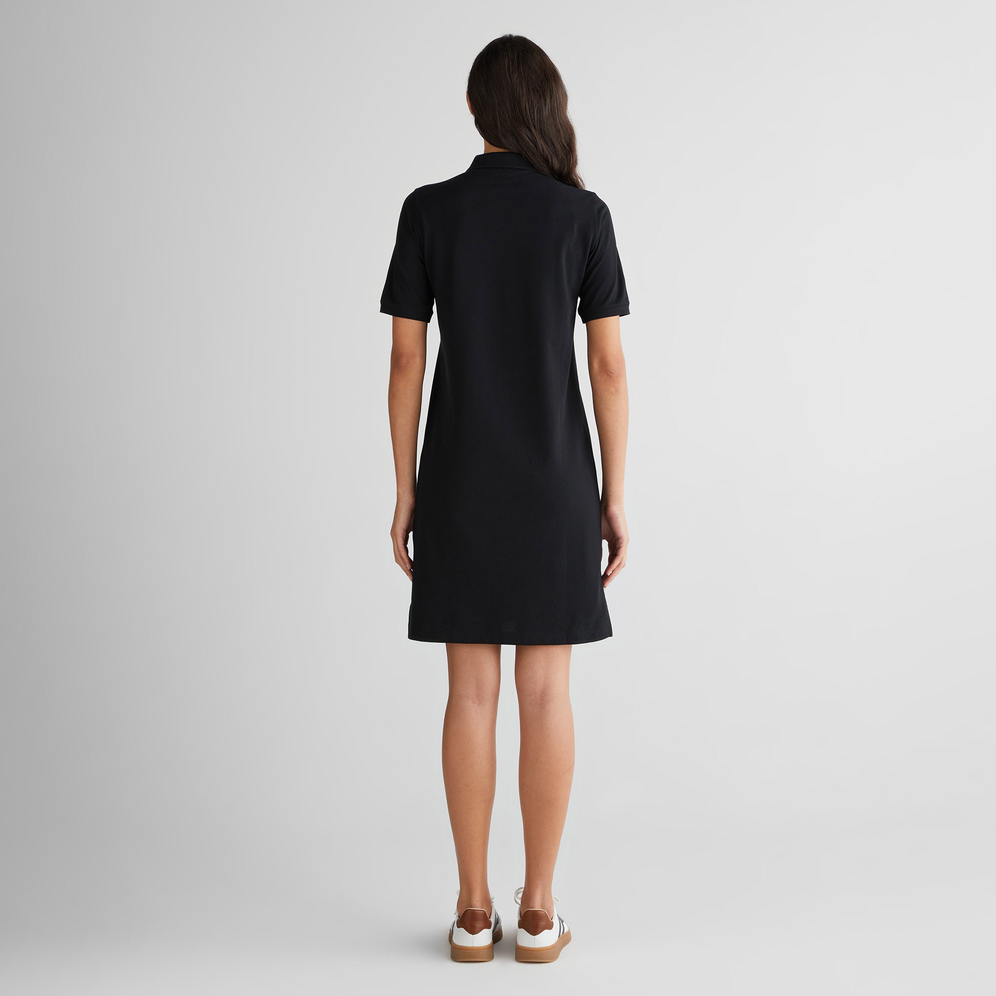 GANT Kadın Siyah Regular Fit Polo Yaka Elbise