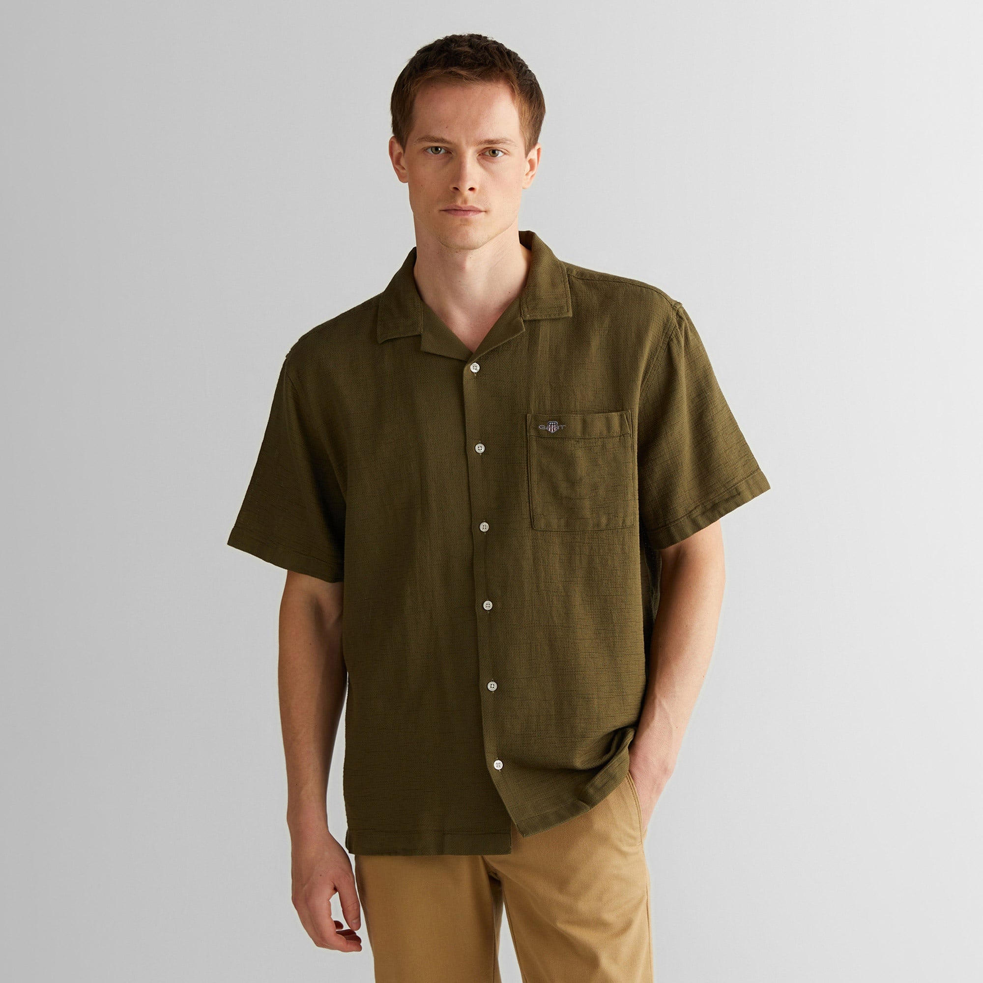 GANT Erkek Yeşil Regular Fit Gömlek Yaka Gömlek