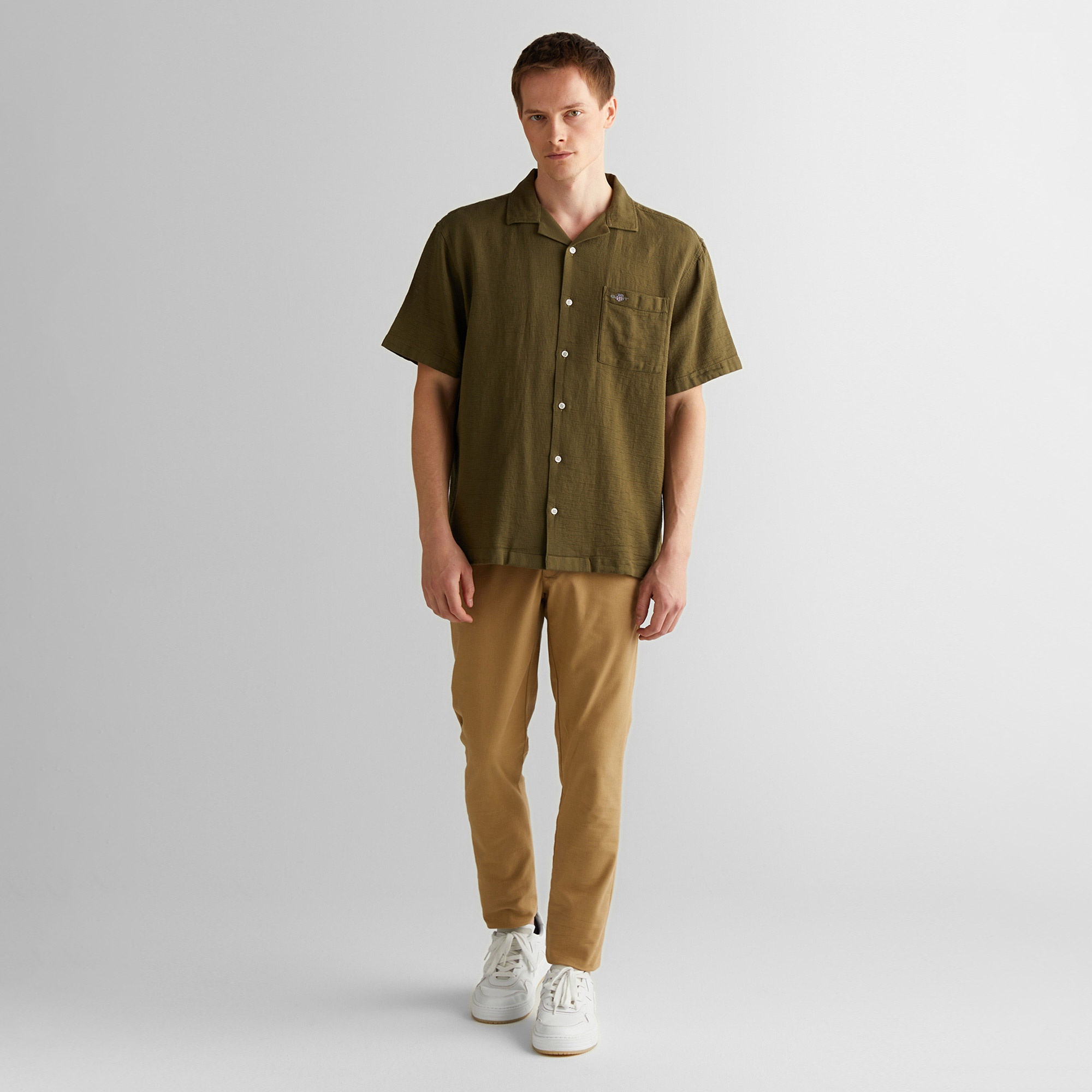 GANT Erkek Yeşil Regular Fit Gömlek Yaka Gömlek